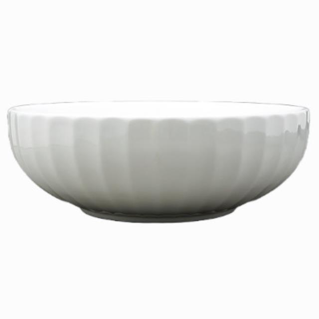Rental store for serving bowl ceramic round faceted 14 inch in the San Jose metro area