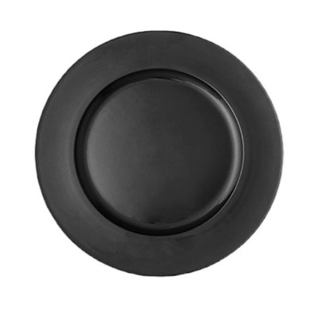 Rental store for round black acrylic charger in the San Jose metro area