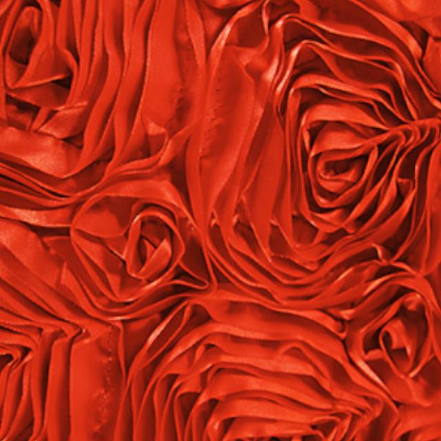 Rental store for ribbon rose red table runner 12 inch x120 inch in the San Jose metro area