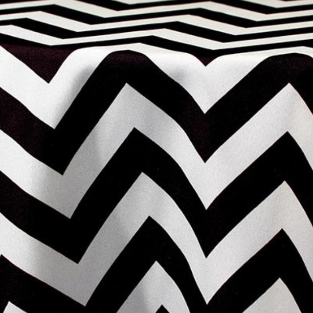 Rental store for chevron black white table runner 12 inch x120 inch in the San Jose metro area