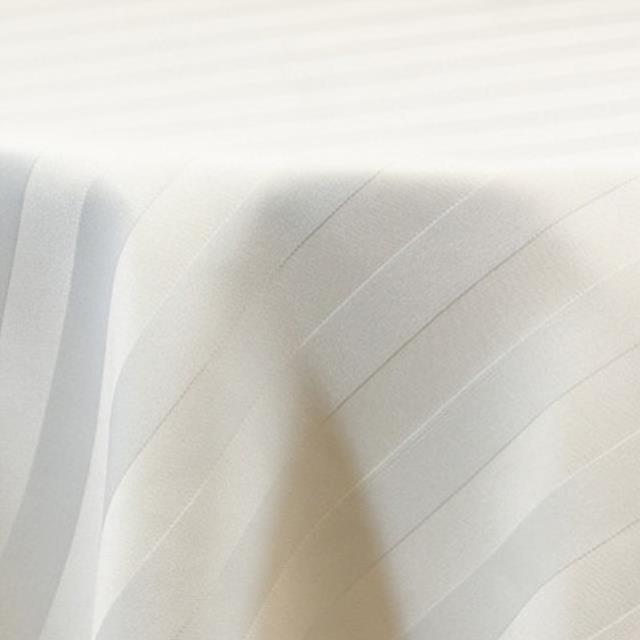 Rental store for 108 inch round satin stripe ivory linen in the San Jose metro area