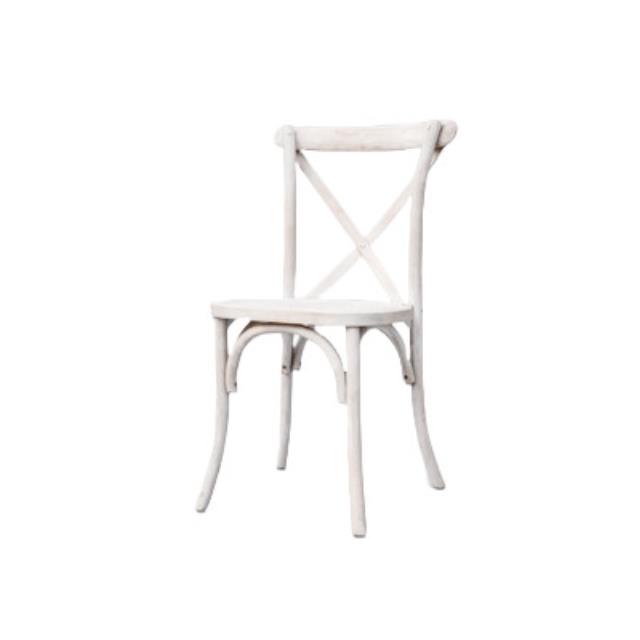 Rental store for chair crossback whitewashed in the San Jose metro area