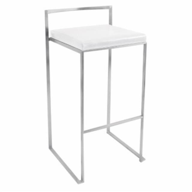 Where to find barstool metal silver w white cushion in Sunnyvale