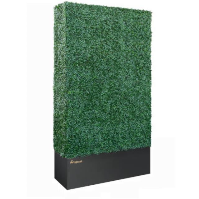 Rental store for hedge wall with black planter in the San Jose metro area