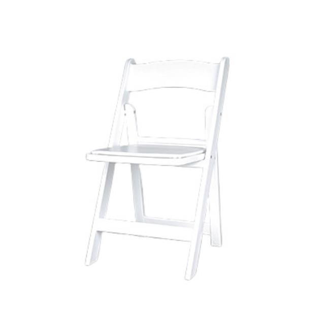 Rental store for Folding Resin Chair - White w Padded Seat in Sunnyvale CA